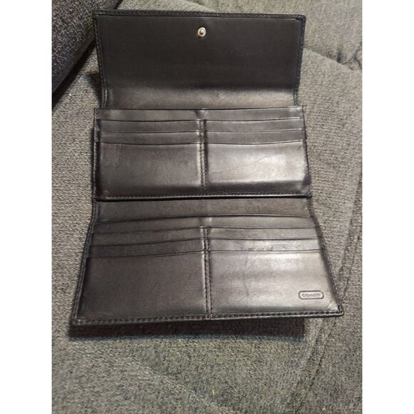 Coach Soho Women's Black Leather Pleated Trifold Wallet - Picture 9 of 11